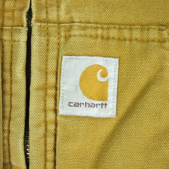 Carhartt Quilted Lined Hooded Jacket Brown Tan Youth Size S (Boy) Duck Canvas - Picture 3 of 11